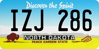ND license plate IZJ286