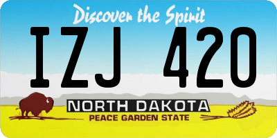 ND license plate IZJ420