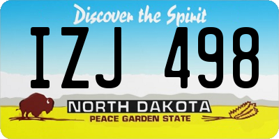 ND license plate IZJ498