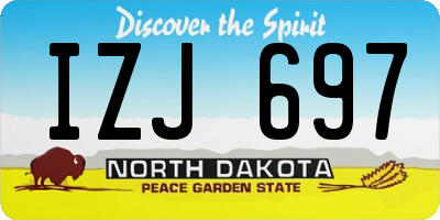 ND license plate IZJ697