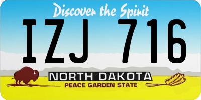 ND license plate IZJ716