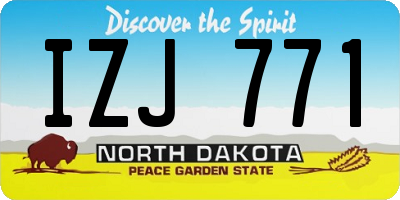 ND license plate IZJ771