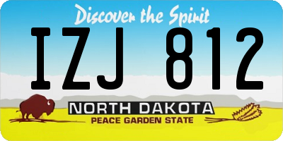 ND license plate IZJ812