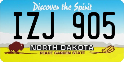 ND license plate IZJ905