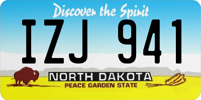 ND license plate IZJ941