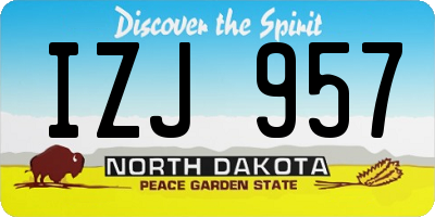 ND license plate IZJ957