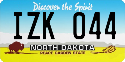 ND license plate IZK044