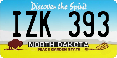 ND license plate IZK393