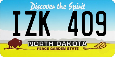 ND license plate IZK409