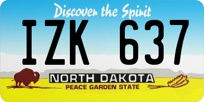 ND license plate IZK637