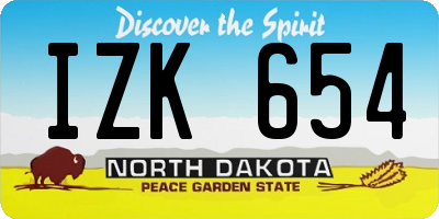 ND license plate IZK654