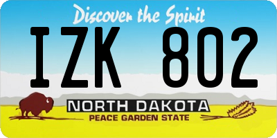 ND license plate IZK802