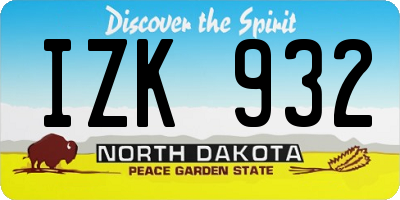 ND license plate IZK932