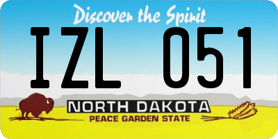 ND license plate IZL051