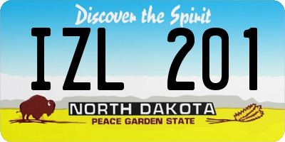 ND license plate IZL201
