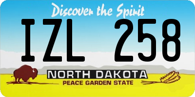 ND license plate IZL258