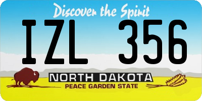 ND license plate IZL356