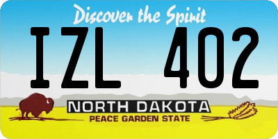 ND license plate IZL402