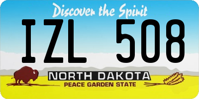 ND license plate IZL508