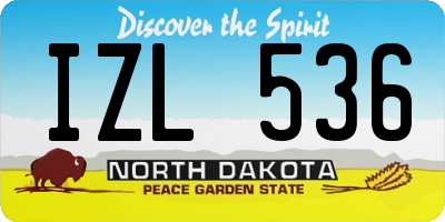 ND license plate IZL536