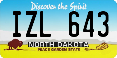 ND license plate IZL643