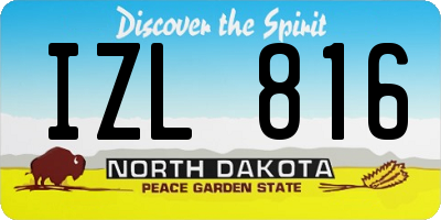 ND license plate IZL816