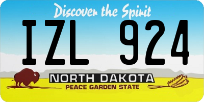 ND license plate IZL924