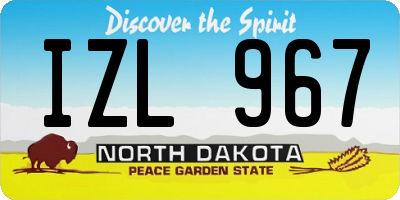ND license plate IZL967