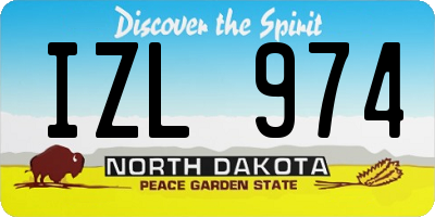 ND license plate IZL974