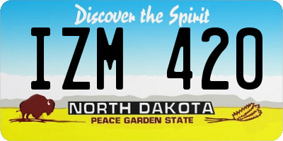 ND license plate IZM420