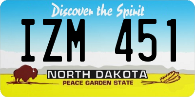 ND license plate IZM451