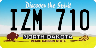 ND license plate IZM710