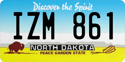 ND license plate IZM861