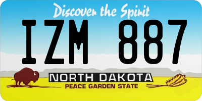 ND license plate IZM887