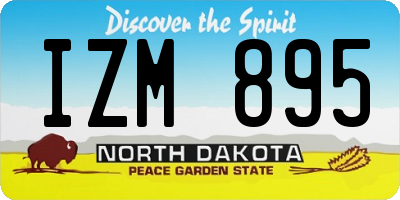ND license plate IZM895