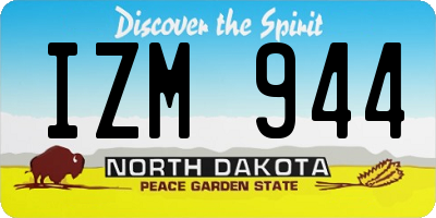 ND license plate IZM944