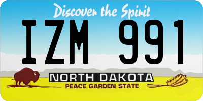 ND license plate IZM991