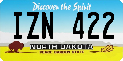 ND license plate IZN422