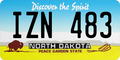 ND license plate IZN483