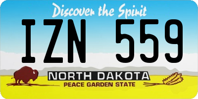 ND license plate IZN559