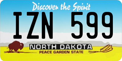 ND license plate IZN599