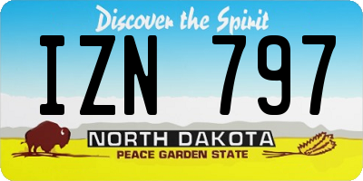 ND license plate IZN797