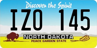 ND license plate IZO145