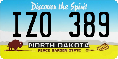 ND license plate IZO389