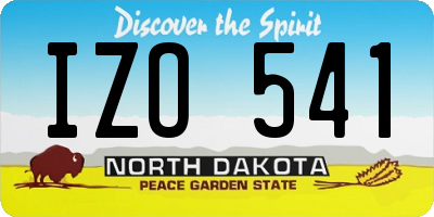 ND license plate IZO541