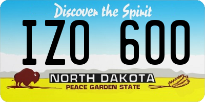ND license plate IZO600