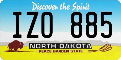 ND license plate IZO885