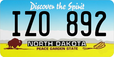 ND license plate IZO892