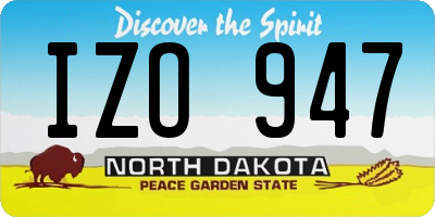 ND license plate IZO947
