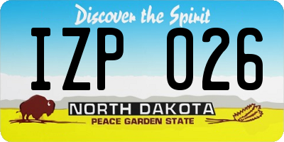 ND license plate IZP026